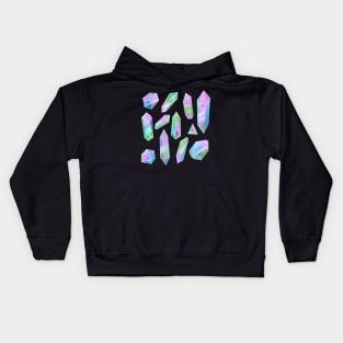 Iridescent crystals green-pink Kids Hoodie